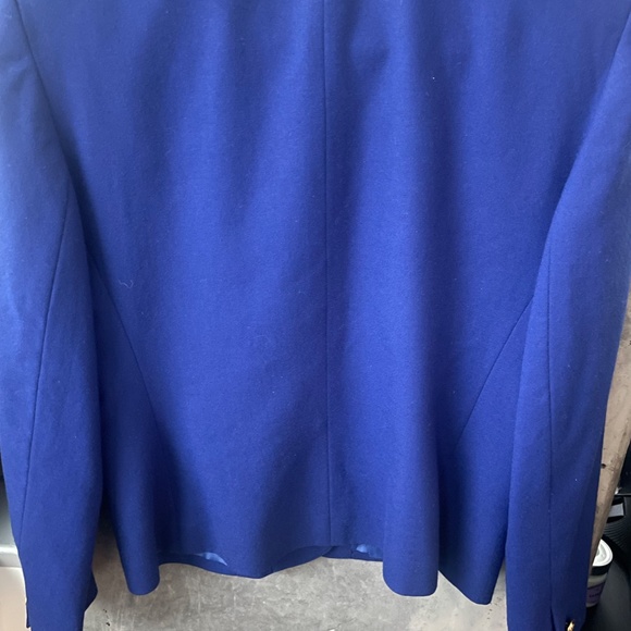 Vintage royal blue with golden metal button tweed crew neck jacket size L - Picture 8 of 11